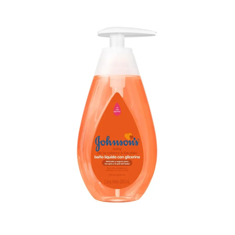 BANO LIQUIDO DE LA CABEZA A LOS PIES FRASCO X 200 ML (JOHNSONS)