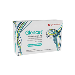 GLENCET 5 MG LEVOCETIRIZINA CAJA X 10 TABLETAS ( GLENMARK)