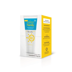 SOLOR FAMILY SPF 50 CAJA X 12 SOBRES (QUIFARMA)