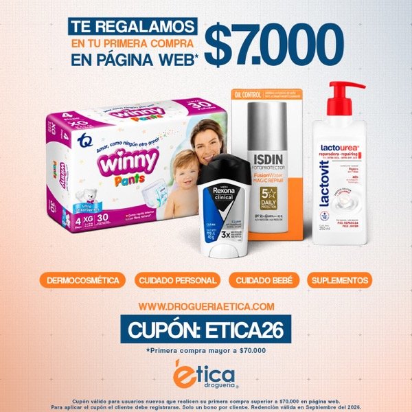 Cupón ETICA26: $7.000 de descuento en tu primera compra