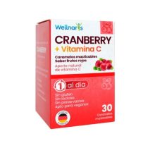 CRANBERRY+VITAMINA C CARAMELOS MASTICABLES FRUTOS ROJOS CAJA X 30 TABLETAS (NUTRAZUL)