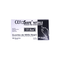 GUANTES DE NITRILO NEGRO 100 GUANTES ALFA SAFE