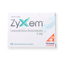 ZYXEM 5MG LEVOCETIRIZINA CAJA X 10 CAPSULAS BLANDAS (CHINOIN)